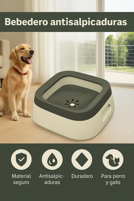 Bebedero Estable para Perros y Gatos – 1L Antiderrames