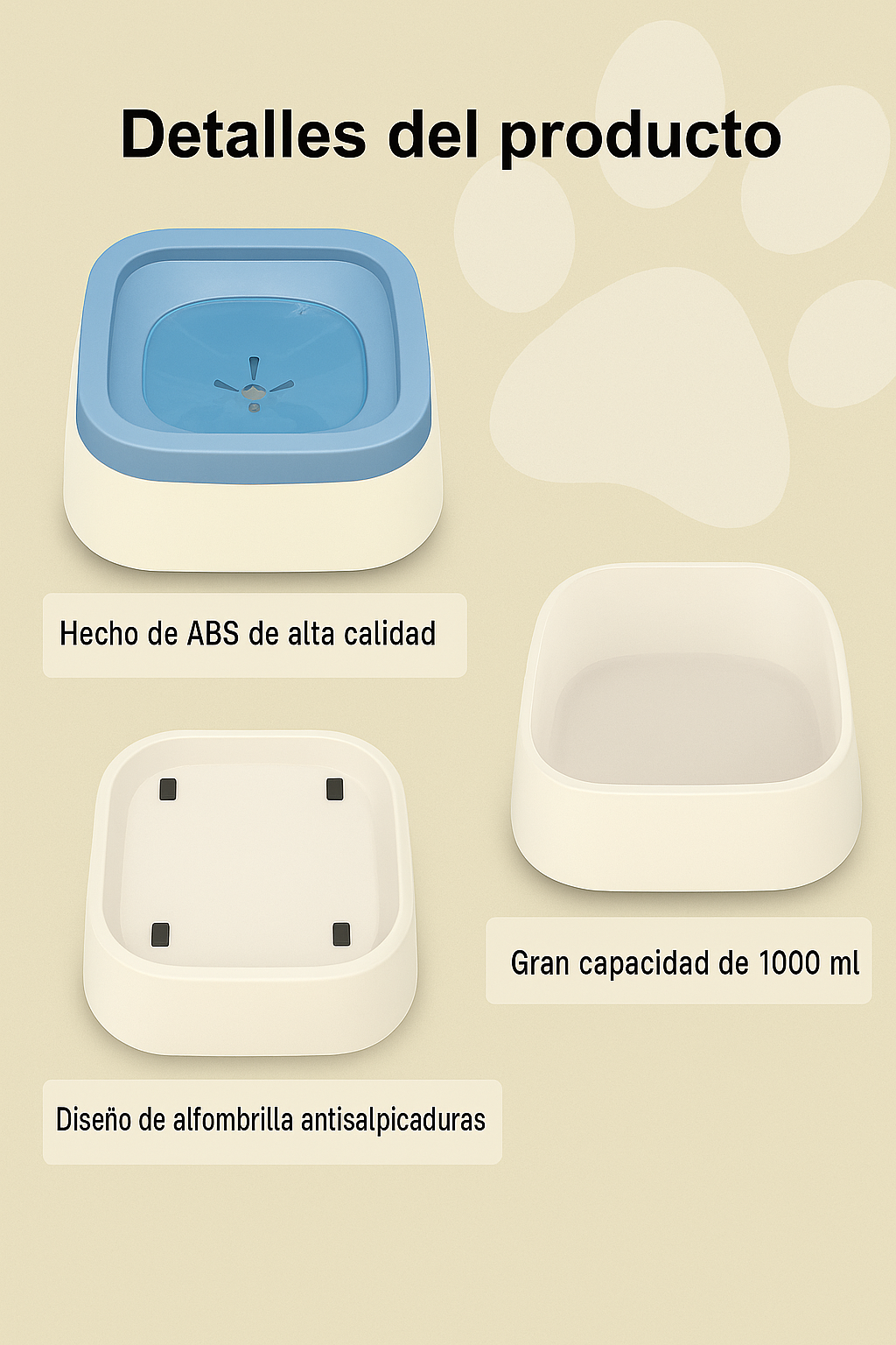 Bebedero Estable para Perros y Gatos – 1L Antiderrames